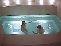 Pv36643#Hidden camera in the pool. A hidden camera caught a completely naked couple in the po