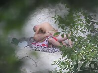 Nu1778#Another couple decided to have sex on the beach. They think that they are alone. Howe