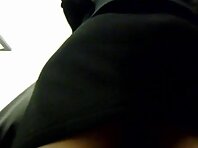 Up1612#A girl in a short black skirt. Beautiful in black panties crotch, she did not notice 