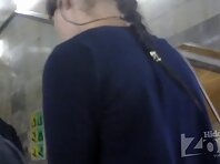 Up2126#Slender brunette in a short gray skirt. Pretty Woman was spread wide legs. Our operat