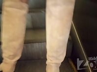 Up3012#Upskirt to tanned beauty in short green skirt. Continuation of the previous clip. Our