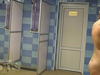 Sh1379#Before the lens of hidden cam shower shower next visitor - a tall young woman with a 