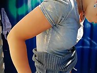 Bc2895#Beautiful chick changes clothes on the beach