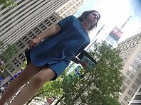 Up4170#Upskirt of a girl in a short white dress. Our cameraman managed to catch a close-up o