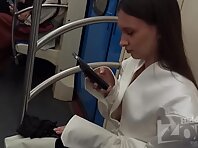 Up4378#Upskirting a girl in a short white skirt. Our cameraman brazenly slipped his hand und