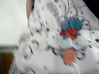 Up1564#Blonde in short white skirt, beautiful ass in black panties