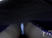 Up1947#Red-haired babe in blue skirt. Our operator was able to filmed close-up her shaved cr