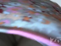 Up2179#Slim beauty in the colored dress. Gorgeous ass and shaved crotch panties in white clo