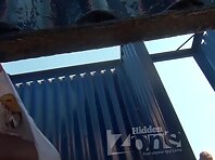 Bc1918#Young girl disguises swimsuit. Our beach cabin voyeur filmed on hidden camera her cro