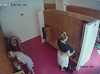 Lo1955#In the locker room constant movement. Someone comes out of the shower, someone change