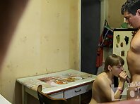 Sp1294#She caressed his cock alternately hand, tongue and lips.