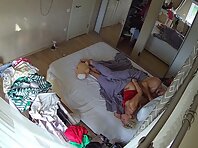 Pv36109#Hiddencam in the bedroom. A hidden camera caught a naked tanned couple in the bedroom