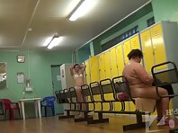 Lo1239#A young chick walks in long underwear, but then still remove it and we enjoy a view o