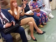 Up4137#Upskirt of a tanned girl in a short black skirt. Our cameraman managed to slip his ha