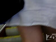 Up1618#Pretty Woman in a white dress and white panties. Luxury ass and hairy crotch.