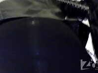 Up1794#Slender brunette in a short black skirt. I managed to do a few shots of her pubis in 