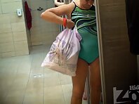 Sh1104#Several of the women washed in front of our camera lens and their wet bodies so close