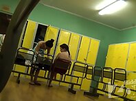 Lo1196#Two girls in the locker room. one shows her small tits and wearing black lingerie