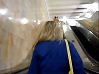 Up1737#The girl in the wide blue dress. I photographed her crotch with highlight. Perfect ro