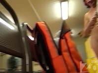 Lo1299#Ã€ woman smears her body cream after a shower. Beautiful hair on pussy and tits hangi