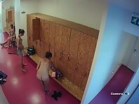 Lo1858#The young girl finished training in the gym. She took off all her clothes and headed 