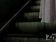 Up2357#A girl in a white dress with a wide a wide belt. Nice ass in hairy crotch in white th