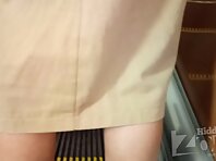 Up2919#Upskirt to a slender girl in a tight beige skirt. Our operator prepared for a long ti