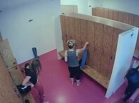 Lo1845#After the shower, the women slowly wipe their bodies. We can well consider them from 