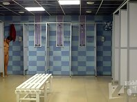 Sh1317#Tanned beauties take a shower after a workout. Our cameraman filmed their beautiful b