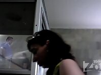 Up2396#The slender brunette in a short black dress. Our operator was able to shoot another g