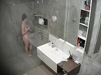 Pv36857#Hiddencam in the bathroom. A hidden camera caught a completely naked baby with hairy 