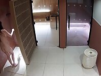 Pv36077#Hiddencam in the public spa. The hidden camera caught completely naked baby with smoo