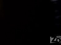 Up1974#Girl in gray dress wide. Big round ass in black thong and stockings. The girl did not