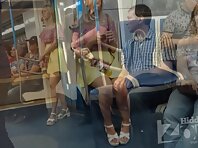 Up2669#A slender blonde in a short yellow skirt. Another good model for shooting upskirt in 