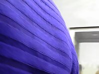 Up1553#Blonde with round ass in white satin panties!