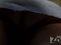 Up2475#Blonde in a short white skirt. Elastic thighs and posh ass in white panties were in t