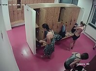 Lo2045#One of the women is in no hurry to dress. She walks naked, turning to the camera, fac