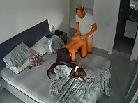Pv36535#Hiddencam in the bedroom. A hidden camera caught a naked tanned couple in the bedroom
