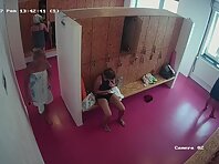 Lo1988#The girls returned from the shower and we are watching them again. Their tits and pus