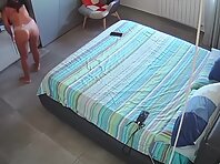Pv36044#Hiddencam in the bedroom. A hidden camera caught a completely naked tanned baby with