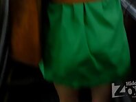 Up2017#Slender babe in a short purple dress. Our operator was able to shoot close-ups of her