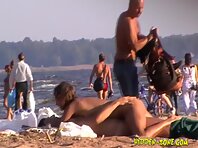 Nu1034#Naked boy and girl hugging on the nudists beach