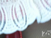 Up2345#Tanned brunette in a short pink dress. Nice ass in white panties and stockings. Escal