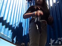 Bc1563#This girl was very careful. Stared in the direction of our hidden camera before remov