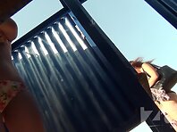 Bc1831#A young girl takes off a swimsuit. Our beach cabin voyeur hidden camera took on her g