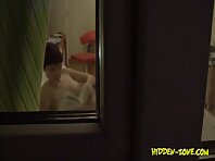 Sp1458#Girl in shorts doing his chores, her slender figure and pleasant.