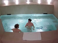 Pv35758#Hiddencam in the swimming pool. A hidden camera caught a completely naked couple in t