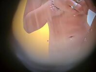 Pv36413#Peeking through a hole in the wall in a camping shower. Spy cam caught a completely n