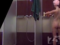Sh1306#Our operator has selected a great view for hidden cam shower. Young girl taking a sho