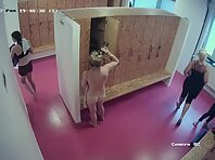 Lo2005#A tall girl came out of the shower and wiped herself right under the camera lens. Nex